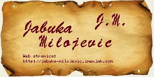 Jabuka Milojević vizit kartica